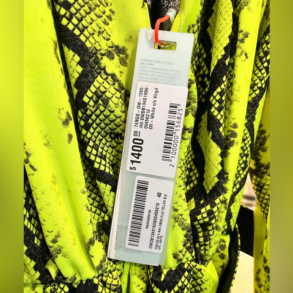 OFF/WHITE 80s Deep V Python-Print Mini Dress - Picture 5 of 14